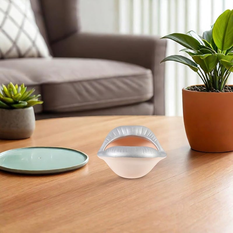 صينية رماد السجائر من البورسلين الفضي على شكل شفاه حامل السيجار والسجائر زينة المكتب للمنزل والمكتب - Image 4